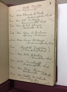 The first log book lists 1913 founding members, who paid $1 in dues. (Photo by Gena Asher)